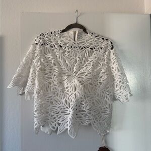 NWT Anthropologie Floral Cutout Blouse
